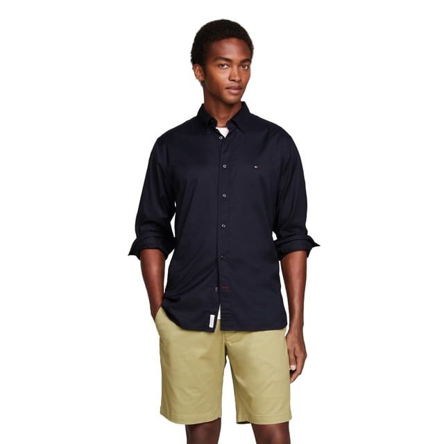 Camisa Tommy Hilfiger Flex de popelina regular de manga larga para hombre
