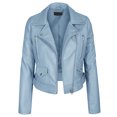 thumbnail image 5 of KOGMO Womens Double Breasted Faux Leather Zip Up  Jacket, 5 of 8