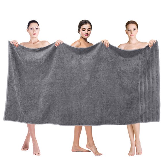 American Soft Linen Serviette de Bain Géante Grande en Coton Turc 100 % Véritable 35x70 Serviettes de Qualité Supérieure et de Luxe - Gris Rockridge