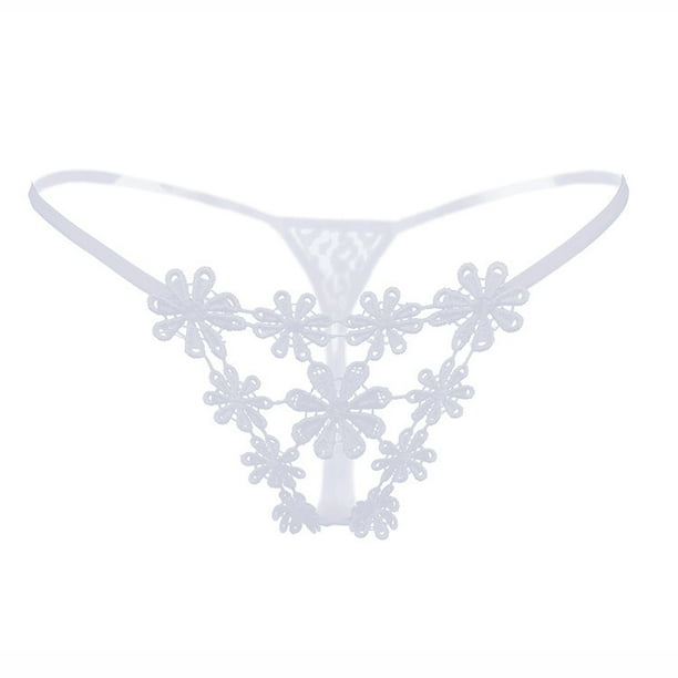 Tangas con bordado floral, bragas de cintura baja con huecos, lencería y ropa interior sexy para mujer