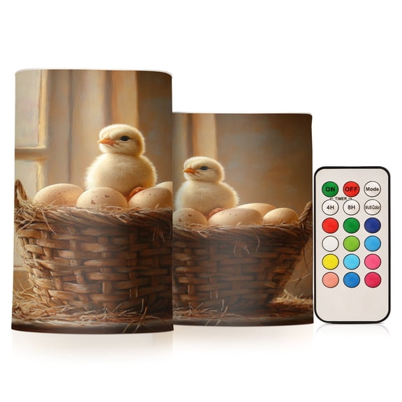 BZSMCE Flameless Candles LED Lights Yellow Feather Chicken Baby Creativity Battery Candles