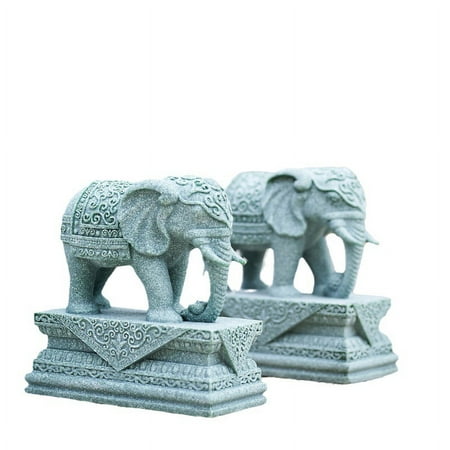 

2 Pcs Elephant Ornaments Desk Elephant Sculpture Decor For Car Office Home Desk