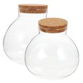 thumbnail image 3 of IFANLANDOR 2Set Globe Terrarium Jar Cork Modern Spherical Storage Unit, 3 of 8