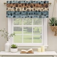 thumbnail image 3 of 2 Panels Gray Blue Paws Valance for Windows, Farmhouse Vintage Modern Blue Brown Wood Light Filtering Kitchen Curtains, Rod Pocket Window Treatment Curtain Valances for Living Room Bedroom, 42"x18", 3 of 9