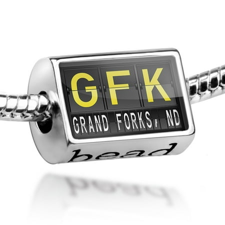 Bead GFK Airport Code for Grand Forks, ND Charm Fits All European