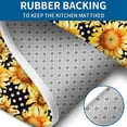thumbnail image 4 of Black Polka Dot Sunflower Pattern Bathroom Rugs Sets 3 Piece,Toilet Cover Set,Absorbent Non Slip Bathroom Mats Sets with U-Shaped Contour Rug Toilet Rug Set, 4 of 5