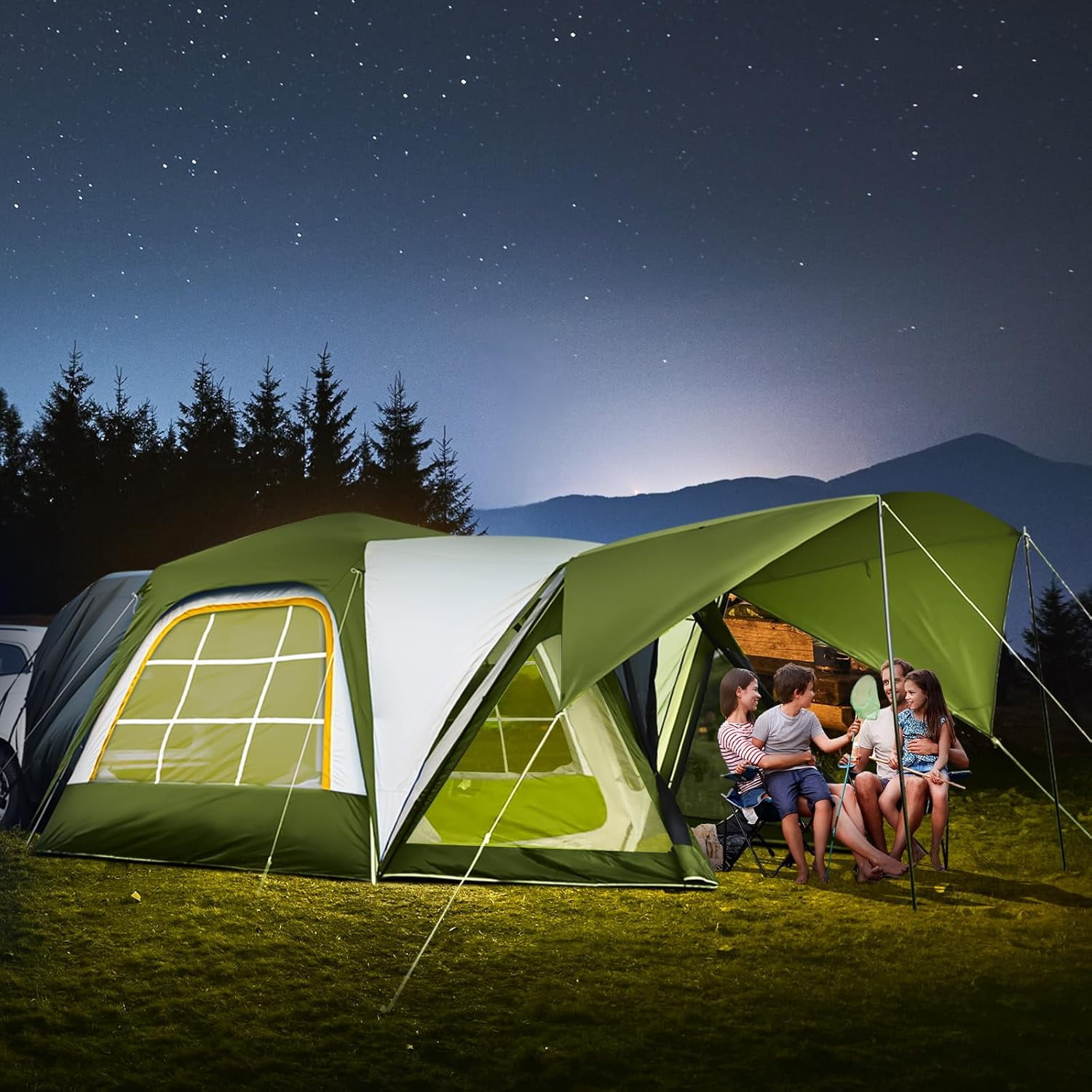 MOPHOTO SUV Tents for Camping 6-8 People, 10x10ft SUV Tent