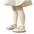 thumbnail image 4 of Jalioing Girls Lace Tights Footless Knit Hollowed Leggings Toddler Baby's Cute Ankle Length Stocking Pants, 4 of 7