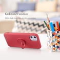 thumbnail image 2 of Case for iPhone 11, Slim Liquid Silicone Phone Case with 360 Rotatable Ring Holder Kickstand wtih Magnetic Car Mount Gel Rubber Shockproof TPU Bumper Case Cover for iPhone 11 6.1 - Rose Red, 2 of 16
