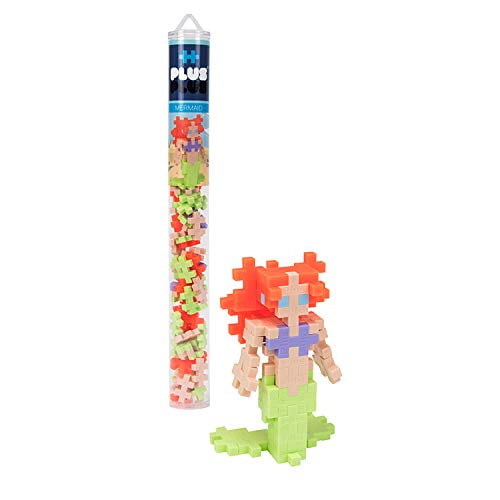 PLUS PLUS - Mini Maker Tube - Mermaid - 70 Piece, Construction Building Stem Toy, Interlocking Mini Puzzle Blocks for Kids