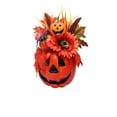 thumbnail image 2 of Artificial Foam Pumpkin Table Centerpiece, Fall Harvest Arrangement with Maple Leaves Berries Sunflower Gourds, Halloween Thanksgiving Decor for Home Dining Table Mantel Shelf, C, 2 of 8