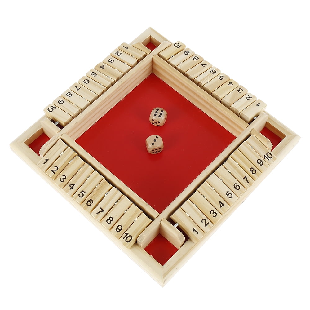 Wooden Shut the Box Game Board Number Drinking Dice Favor Toy Playing Xmas Gift~ 