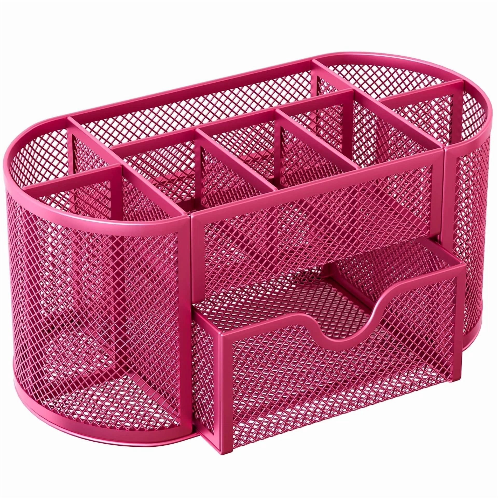 Easypag Mesh Desk Organizer With 8 Compartments & Drawer – Metal Offic