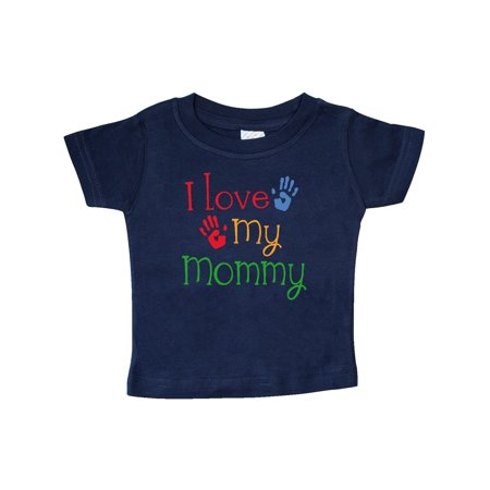 

Inktastic I Love My Mommy handprints Gift Baby Boy or Baby Girl T-Shirt