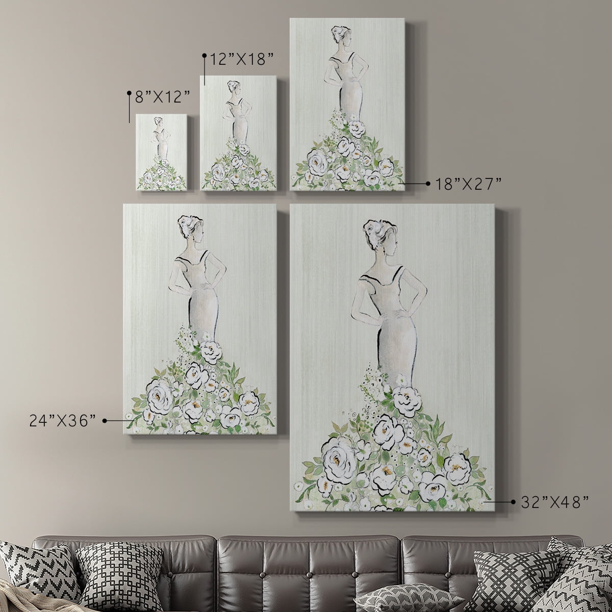 Fashion Floral Figurative Premium Gallery Wrapped Canvas - Ready to Hang