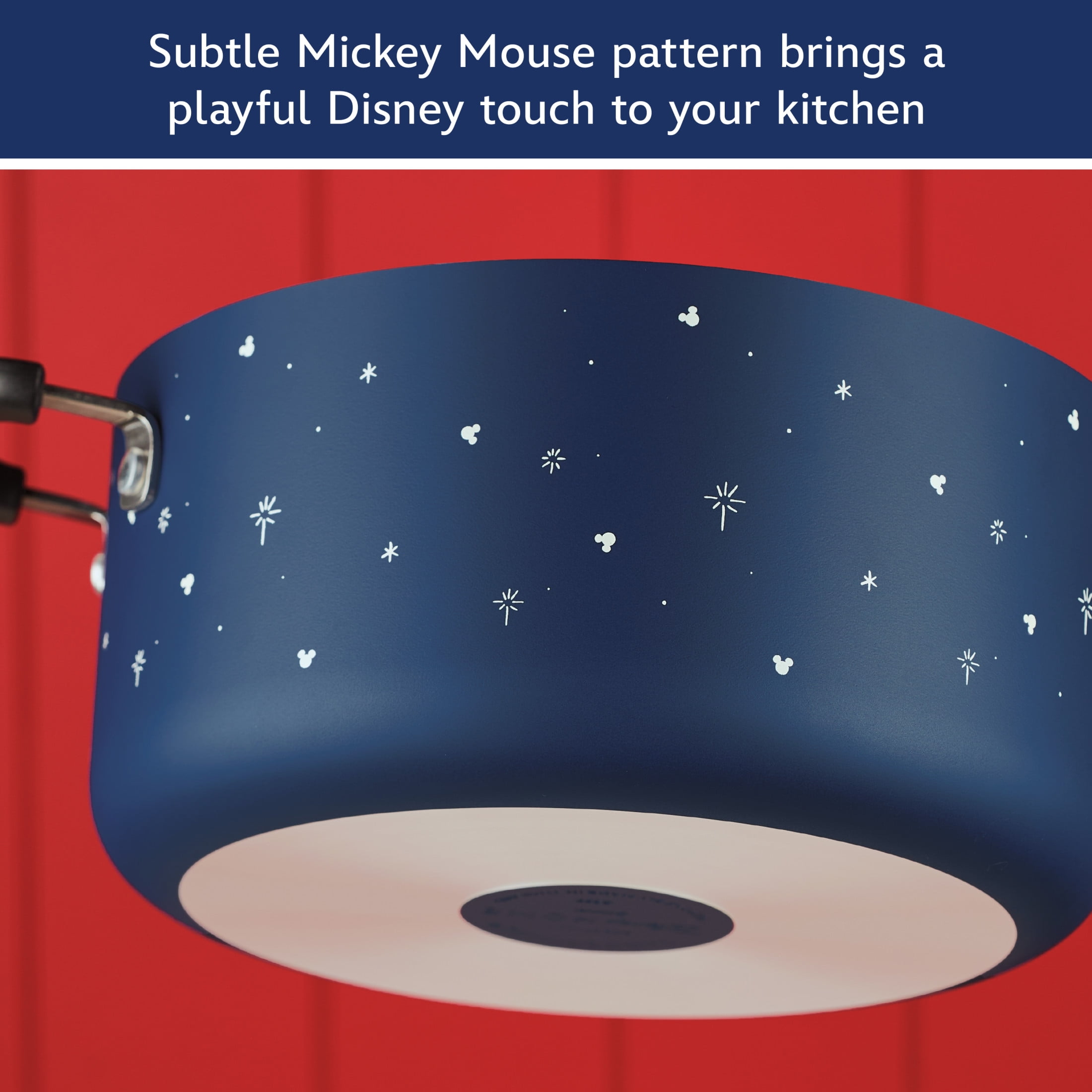 Farberware Disney Bon Voyage 5.5 Quart Ceramic Nonstick Stockpot with Lid, Dishwasher Safe, Blue
