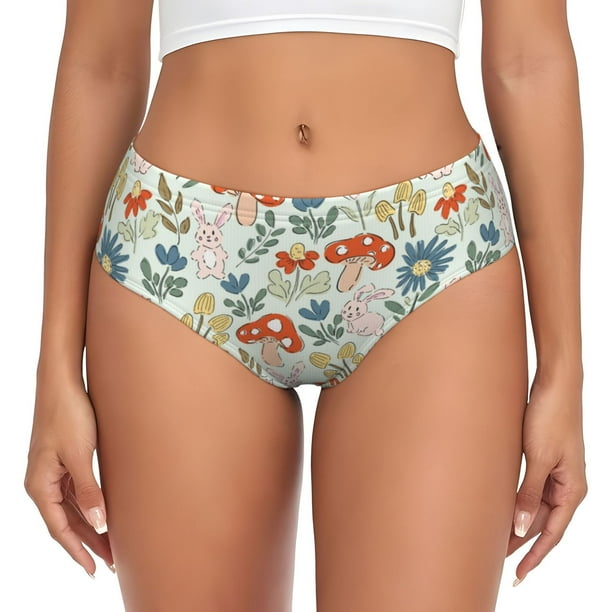Fotbe Garden Of Little Bunnies Calzones Estampados para Mujer – Ropa Interior de Algodón, Cómoda, Suave y Elástica-4X-Large