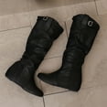 thumbnail image 4 of Hinvhai Women's Extra Wide Calf Knee High Boots, Wide Width Tall Boots with Flat Heel Black 8.5(41), 4 of 7