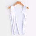 thumbnail image 1 of (Blanco 2XL) Chaleco sin costuras de seda de hielo para que las mujeres usen por fuera y por dentro, chaleco camisola modal sin mangas, delgado y versátil, 1 of 7