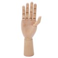 thumbnail image 1 of Modelo de mano de madera con dedos flexibles, articulado, madera duradera, ampliamente utilizado, mano de maniquí de madera para exhibición de bocetos., 1 of 14