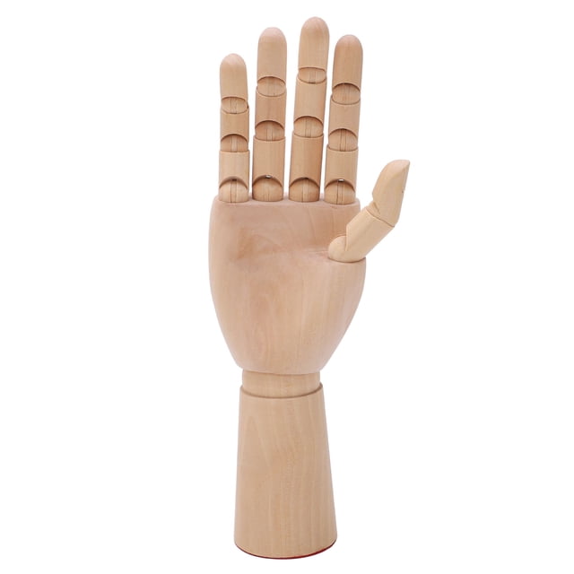 Modelo de mano de madera con dedos flexibles, articulado, madera duradera, ampliamente utilizado, mano de maniquí de madera para exhibición de bocetos.