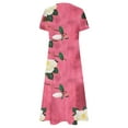 thumbnail image 4 of 2026 ! JINMGG Summer Dresses 2026, Dresses for Women 2026 Women Casual Loose Bohemian Floral Dresses with Pockets Short Sleeve Summer Beach Swinging Dress Pink XL, 4 of 4