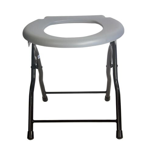 Folding Commode Chair Steel Portable Camping Toilet Seat, 250 Pounds