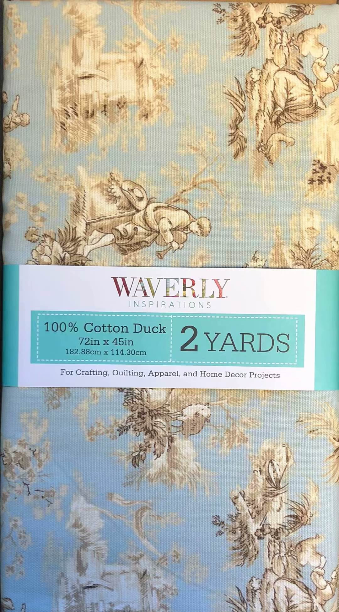 Waverly Inspirations 45 inch 100% Cotton Toile Sewing & Craft Fabric by The Yard, Spa, Size: 36 inch x 45 inch