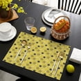thumbnail image 3 of Yellow Cute Hedgehog Summer Placemats Table Placemats Set Of 6-Linen Kitchen Washable Placemats Table Mats 11.8"x17.7" Non-Slip Heat Resistant, 3 of 5