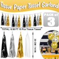 thumbnail image 2 of Fleco con forma de guirnalda con borlas Hysilla, 45 unidades, color negro, dorado y plateado, 2 of 3