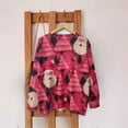 thumbnail image 3 of 2024 nuevo Otoño e Invierno moda y lindo Navidad todo estampado cuello redondo piel de visón suéter impreso, 3 of 5