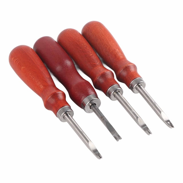 Leather Edger Leather Skiver Leather Edge Beveler Leather Trimmer Leather Tools 4 Pcs Leather Edger Leather Edge Chamfering Knife Sharpener Hand Made DIY Leather Tool Leather Edge