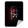 thumbnail image 1 of ABPHQTO Fairy Red Rose Sparkle Under Glass Dome Manta de forro polar negra Manta de forro polar 145x200 cm, 1 of 1