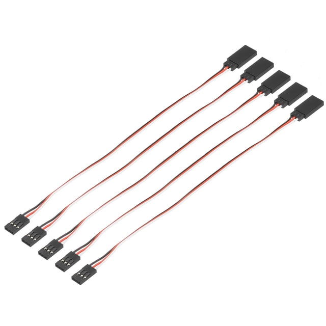 Cable de extensión de servo de 5 piezas, conector de 3 pines, macho a hembra, 7.9 pulgadas, 26AWG, cable de 30 núcleos para receptor de servo