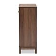 thumbnail image 4 of Baxton Studio Nissa Modern and Contemporary Walnut Brown Finished Wood 2-Door Shoe Storage Cabinet, 4 of 10