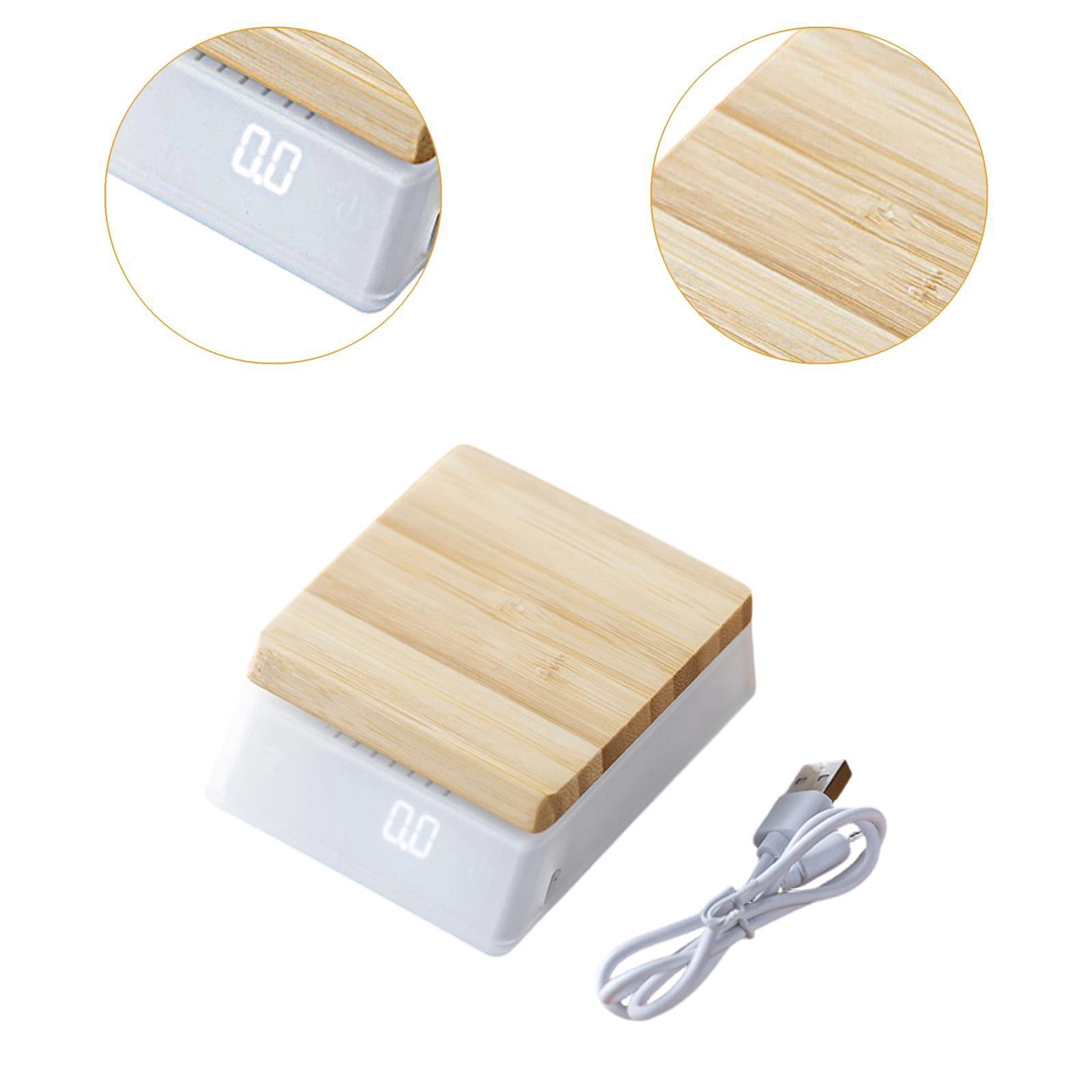 Fiocias Digital Coffee Scale High Precision Wood Compact Kitchen Weighing for Coffee and White