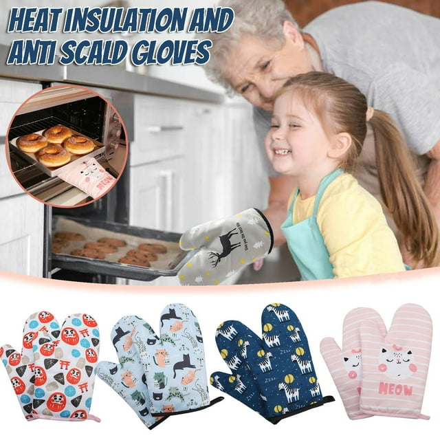 Iumwxz Gadgets de Cuisine Cuisine Cuisson Gants de Four à Micro-Ondes Mitaines Coussinet de Casserole Résistant à la Chaleur Protégé Ensemble d'Ustensiles de Cuisine Rd Coton Hometrends