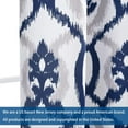thumbnail image 4 of DriftAway Evelyn Thermal Room Darkening Grommet Unlined Window Curtains Ikat Floral Pattern Single Panel 84"L x 50"W Navy Blue, 4 of 5