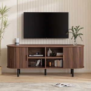 MARNUR 55 inch Mid-Century TV Stand for 60 in TVs, Brown