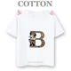 thumbnail image 3 of Camiseta de algodón con letras del alfabeto A a G de Disney Mickey, camisetas informales de moda de verano para niños y niños, camisetas de manga corta con cuello redondo, 3 of 5