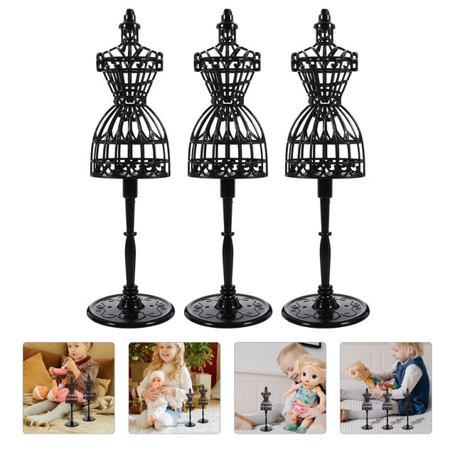 KONTONTY 3 Pcs Mannequin Modèle Poupée Plastique Noir pour Usage Quotidien et Fêtes