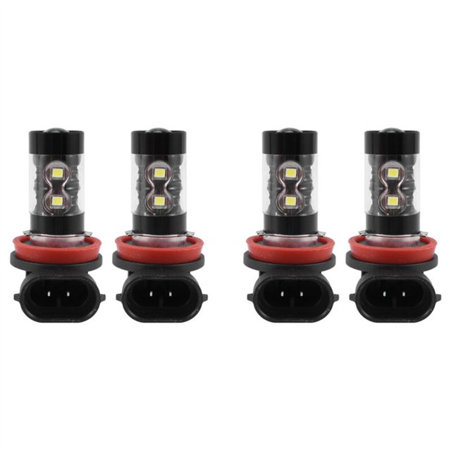 Paquete de 4 bombillas LED Super H11/H8 10-SMD de alta potencia de 50 W para reemplazo de lámparas de luz antiniebla de coche, XENON blanco