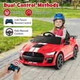 thumbnail image 2 of Costway 12V Licensed Ford Mustang Shelby GT500 Kids Ride on Car with Remote Control Red, 2 of 10