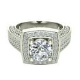 thumbnail image 5 of Solitaire Diamond Engagement Rings for Women GIA certified Round Brilliant Diamond Square Halo Rings Cathedral 14K White Gold 2.20 carat (G,SI), 5 of 6
