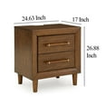 thumbnail image 5 of Benjara BM327968 Jeyn Nightstand - 2 Drawers - Traditional Dark Brown Solid Hardwood, 5 of 5