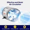thumbnail image 2 of iPower 4 Inch 100 CFM Booster Fan Inline Duct Vent Blower with Variable Speed Controller Adjuster, Intake 5.5' Grounded Power Cord for HVAC Exhaust, Low Noise, Silver, 2 of 5