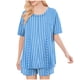 thumbnail image 4 of Conjunto de Pijama de las Mujeres de Moda Casual Color Sólido Manga Corta Cuello Redondo Top Y Pantalones, 4 of 6