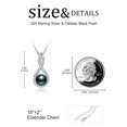 thumbnail image 4 of Black Pearl Infinite Necklace with 925 Sterling Silver Tahitian Freshwater Cultured Infinite Jewelry Inlaid Birthday Present Gifts for Women Mother Wife, 4 of 5