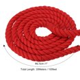 thumbnail image 2 of Uxcell Tug of War Rope 1 Inch x 100 Feet Natural Thick Cotton Rope Twisted Cotton Rope, Red, 2 of 7