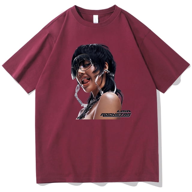 Lisa Rockstar T-shirt O-Neck Short Sleeve Shirts Fans Gift Xinyi